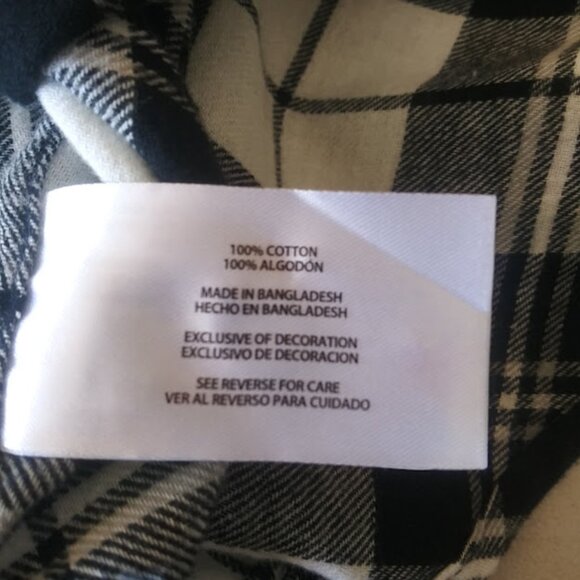 GAP black and white plaid button down flannel shirt women's size S - Picture 13 of 15